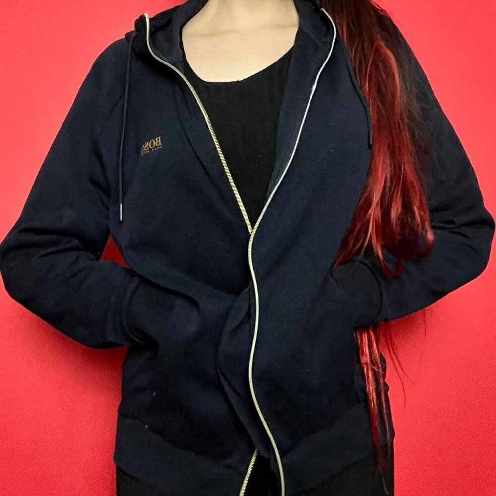 Hugo boss / Navy zip up hoodie ππβββββββ
